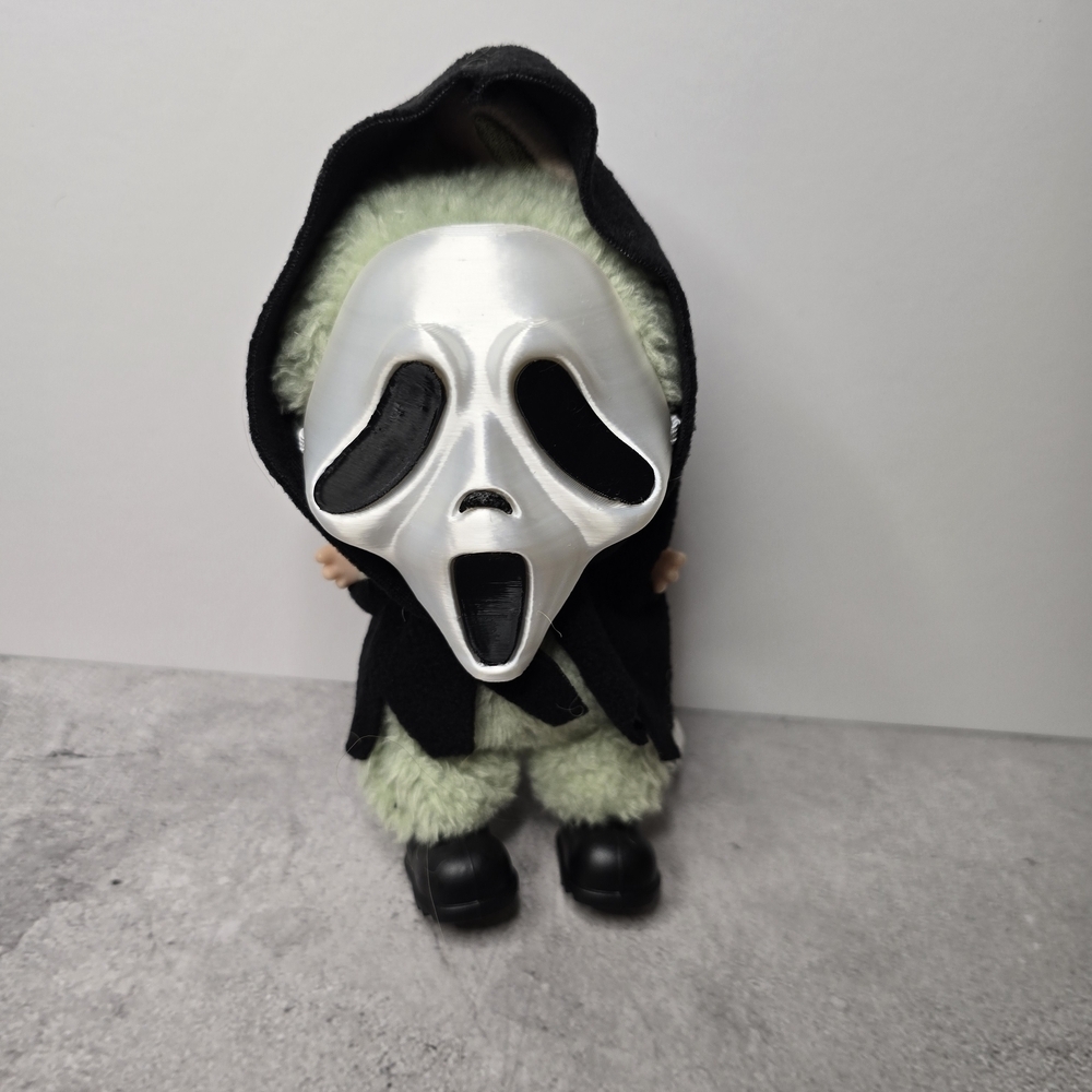 Labubu Costume with Silver Mask and Black Shoes